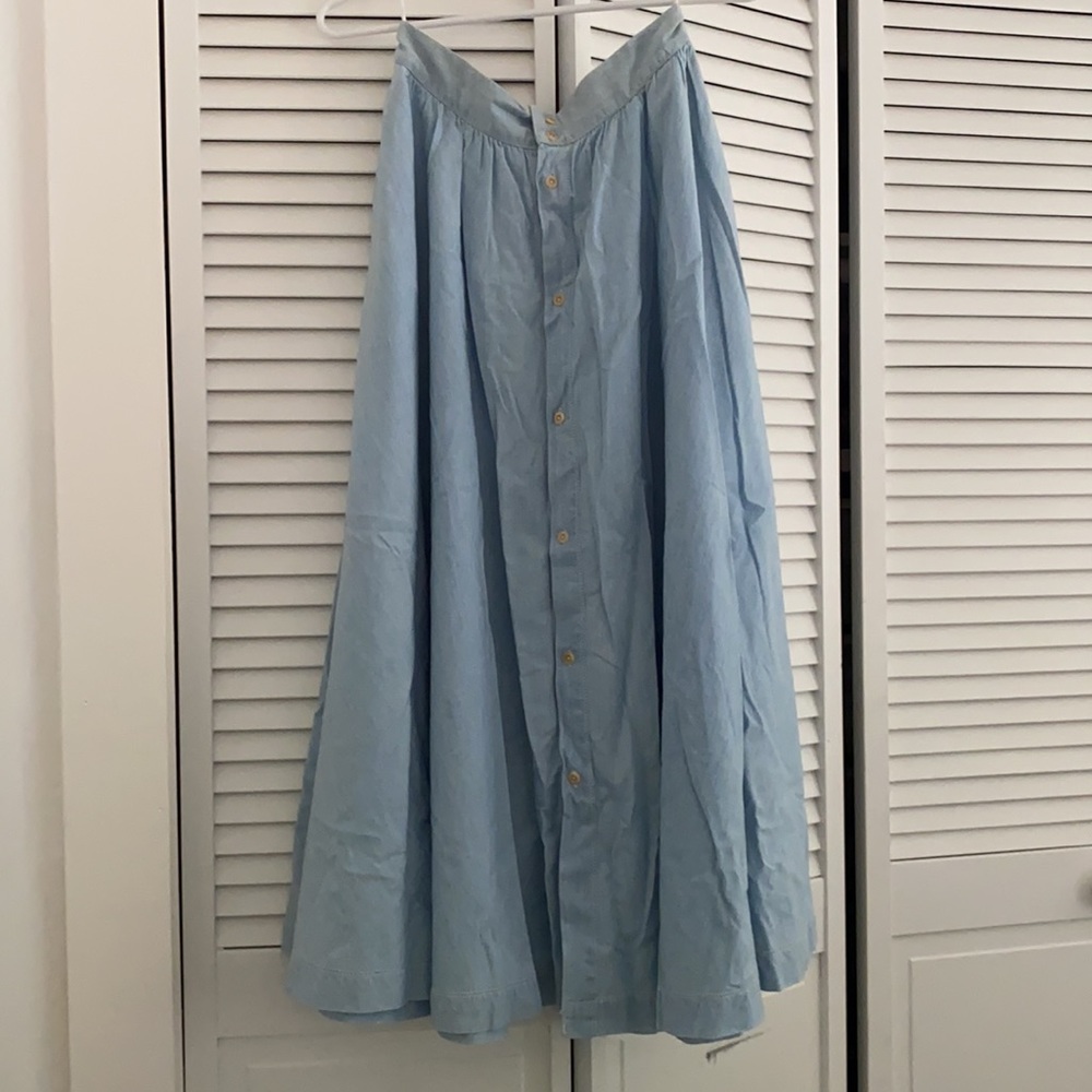 Vintage Ralph Lauren Chambray Skirt. Size SM